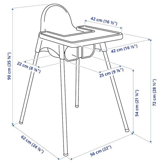 IKEA(イケア)のIKEA ANTILOP アンティロープ ハイチェア(ベビー用ハイチェア【中古】 インテリア/住まい/日用品の椅子/チェア(その他)の商品写真