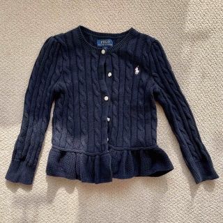 ラルフローレン(Ralph Lauren)のラルフローレン　ペプラムカーディガン紺　4T(カーディガン)