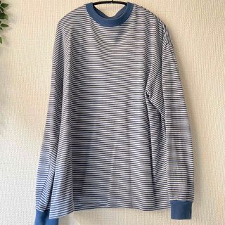 美品 STEVEN ALAN 細ボーダー カットソー ロンTネッククルーネック