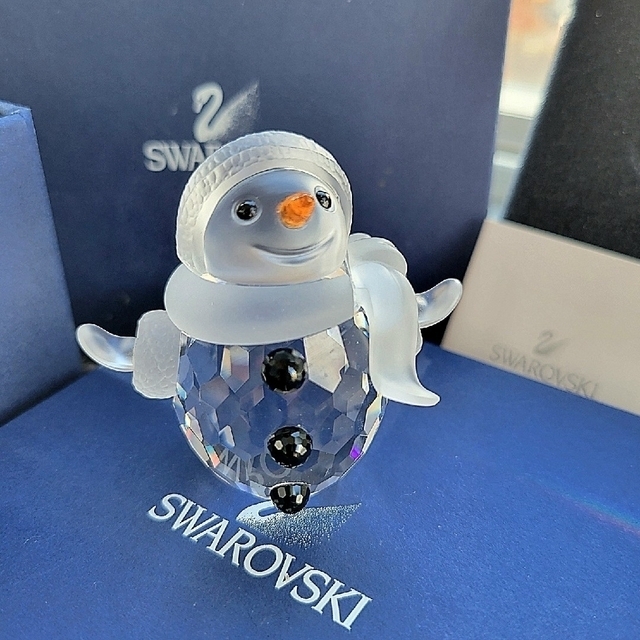 スワロフスキー置物 swarovski スノーマンファミリー訳あり 最新の激安