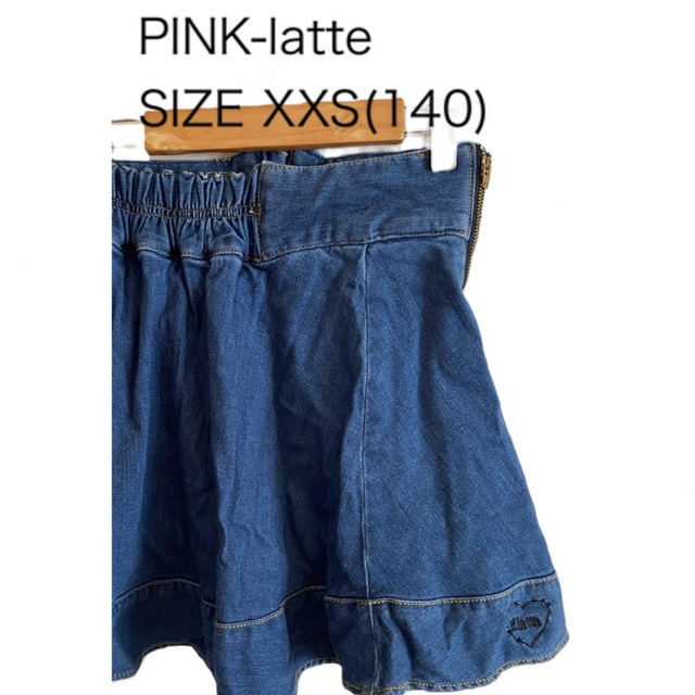 PINK-latte(ピンクラテ)のPINK-latteピンクラテ デニムスカート サイズ XXS(140) キッズ/ベビー/マタニティのキッズ服女の子用(90cm~)(スカート)の商品写真