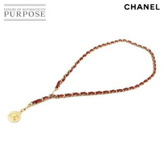 シャネル(CHANEL)のシャネル CHANEL ココマーク コイン チェーン ベルト レッド ゴールド 1982 アクセサリー ヴィンテージ VLP 90137888(ベルト)