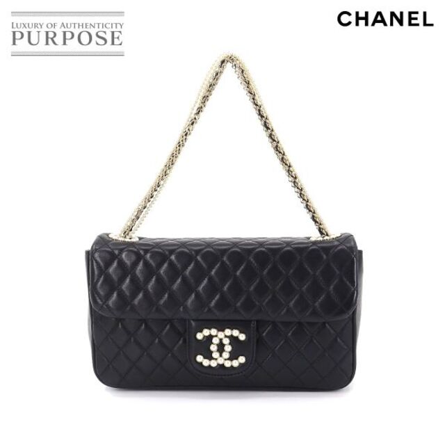 ー品販売 ウエストミンスター マトラッセ CHANEL シャネル 新品同様 - CHANEL パール 90172673 VLP A39011 ブラック レザー バッグ ショルダー チェーン ショルダーバッグ