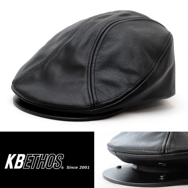 レザー ハンチング 帽子 KB ETHOS ブラック ASCOT-BLK-XL海外ブランド