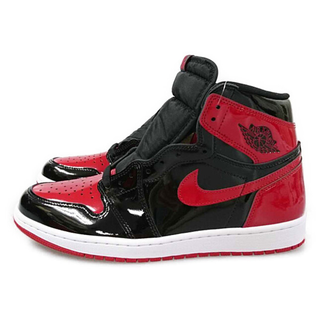 NIKE ナイキ 品番 555088-063 AIR JORDAN 1 RETRO HIGH OG エアジョーダン シューズ パテント スニーカー,  黒 赤 US10.5=28.5cm 正規品 / Z1192【中古】