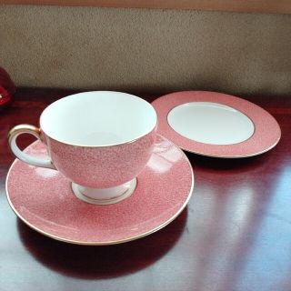 ウェッジウッド(WEDGWOOD)のウェッジウッド　パウダーピンクのカップ＆ソーサー　プレートセット　ユーランダー(食器)