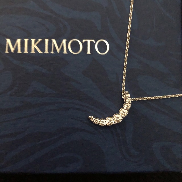 MIKIMOTO - ミキモト【美品】ムーンダイヤネックレス　18金　WG　ダイヤ0.35ct