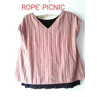 ロペピクニック(Rope' Picnic)の872x ロペピクニック 古着 シャツ ブラウス レディース ストライプ 38(シャツ/ブラウス(半袖/袖なし))