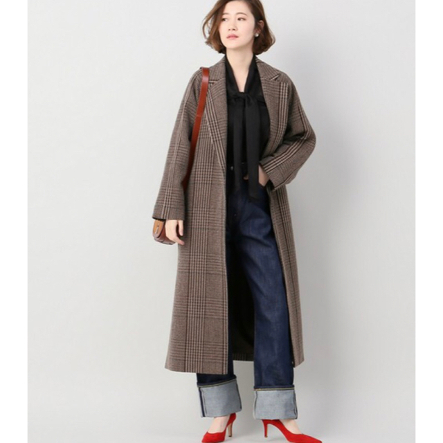 お気に入り イエナ グレンチェックロングコート asahigaoka-gakuen.or.jp
