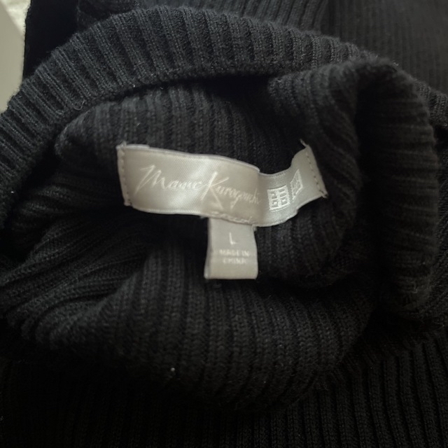 UNIQLO(ユニクロ)のMame Kurogouchi 3Dリブハイネックセーター　ブラック　Lサイズ レディースのトップス(ニット/セーター)の商品写真