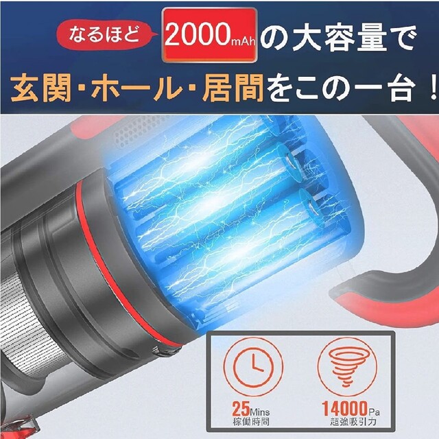 ギーモ　コードレス掃除機　サイクロン　 自走式LED　超軽量　吸引力ダイソン級 8