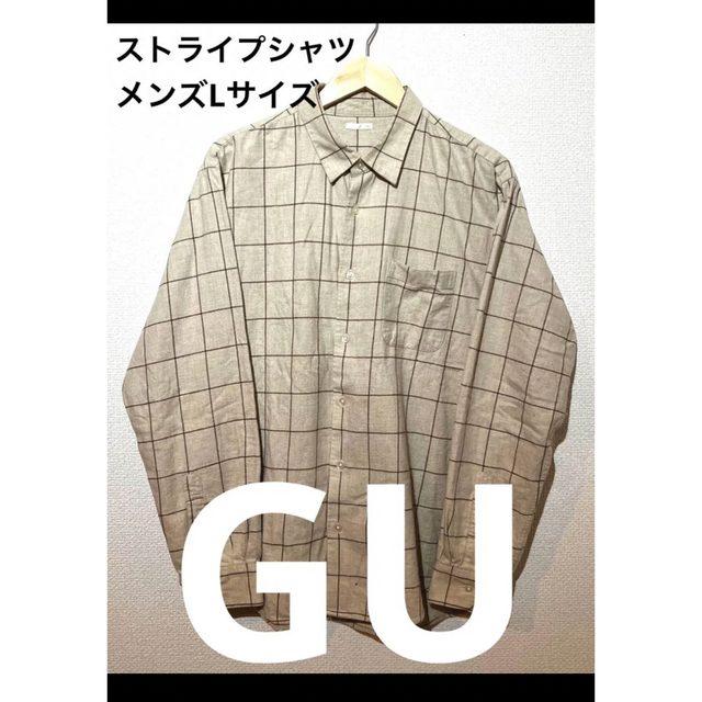 GU/シャツ/チェック/ストライプ/ベージュ/ホワイト/ | energysource.com.br