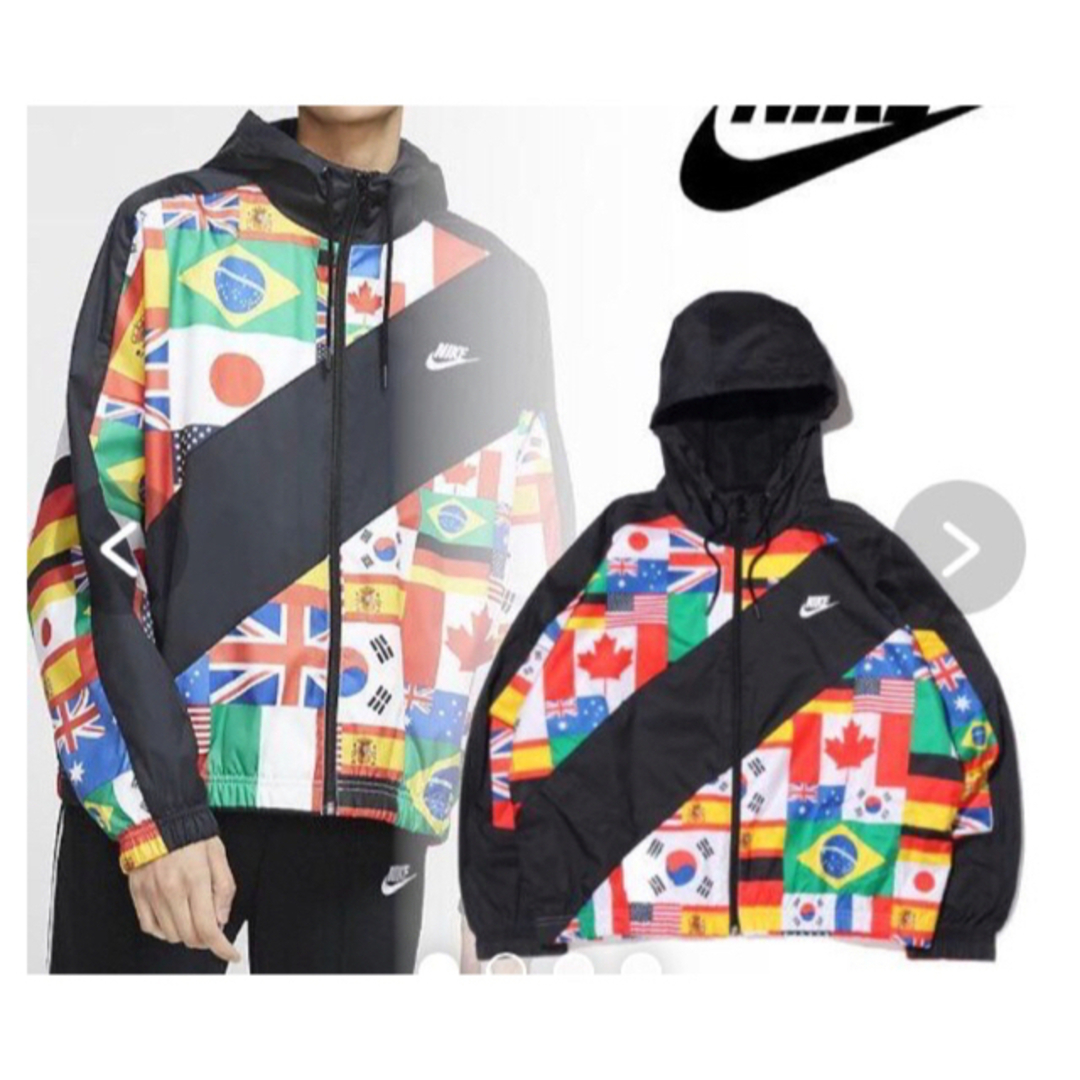 ジップアップジャケットNIKE ナイキ ジップアップパーカー ジャケット 世界 国旗 ドルマン袖