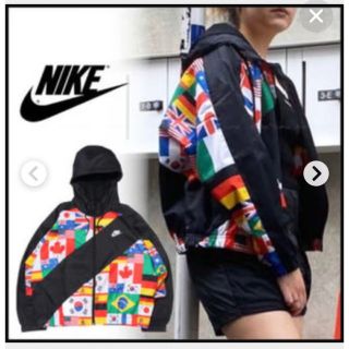 ナイキ(NIKE)のNIKE ナイキ ジップアップパーカー ジャケット 世界 国旗 ドルマン袖(ナイロンジャケット)