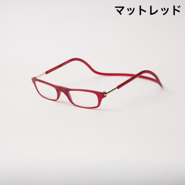 クリックリーダー　マット　レッド　老眼鏡　度数＋３.０ レディースのファッション小物(サングラス/メガネ)の商品写真