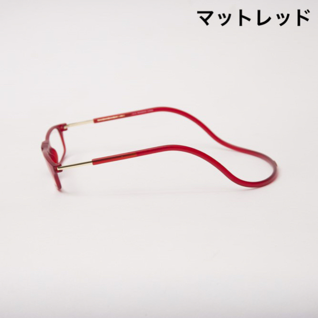 クリックリーダー　マット　レッド　老眼鏡　度数＋３.０ レディースのファッション小物(サングラス/メガネ)の商品写真