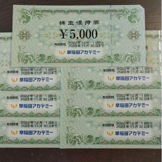 【匿名配送】早稲田アカデミー 株主優待 35000円分(ショッピング)