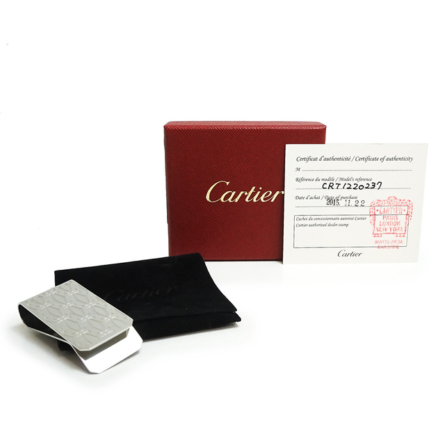 カルティエ ドゥ カルティエ デコール マネークリップ 札ばさみ シルバー T1220237 箱付 Cartier（新品・未使用品）