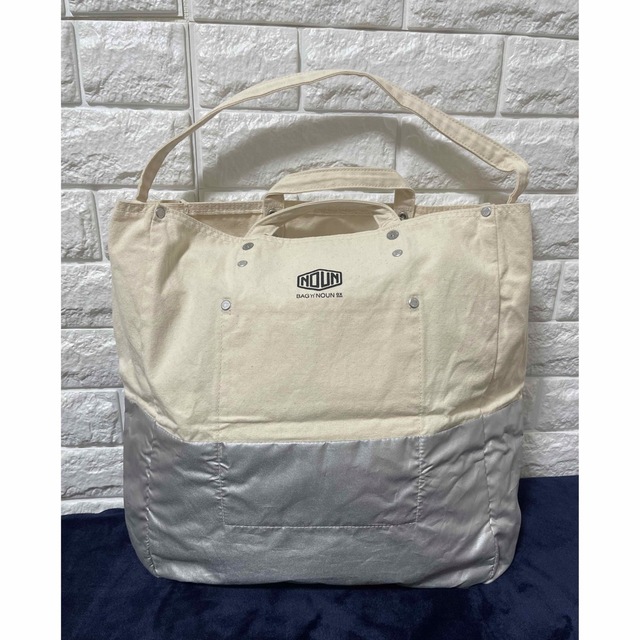 BAG'n'NOUN トートバッグ　生成り×シルバー