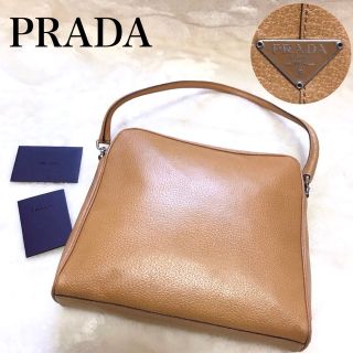 PRADA - 希少 PRADA プラダ オールレザー ショルダーバッグ 三角ロゴ