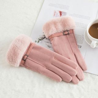 手袋 レディース スマホ操作可能防寒保温 プレゼントクリスマス 誕生日 ピンク(手袋)