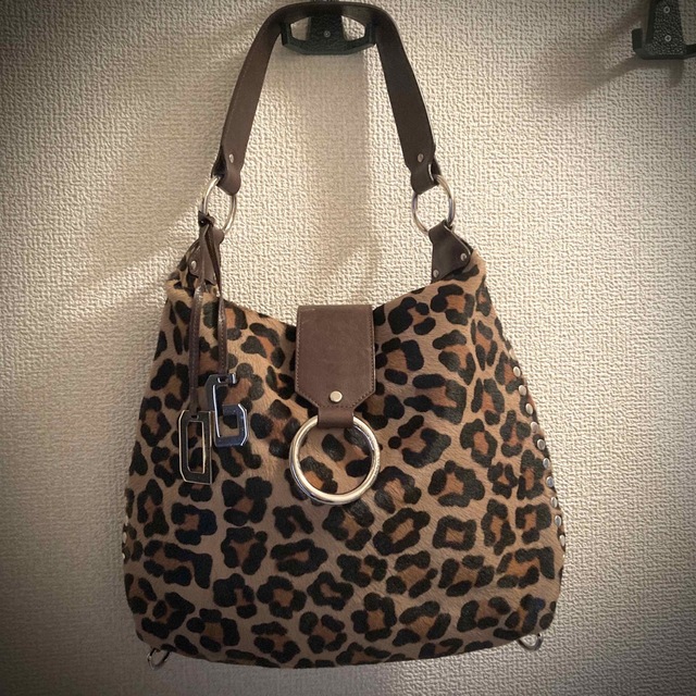 パネル 【DOLCE\u0026GABBANA】レオパード ハラコ スタッズ ショルダー