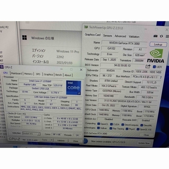 i7-13700KF＆RTX-3080搭載★ハイスペ高FPSゲーミングPC