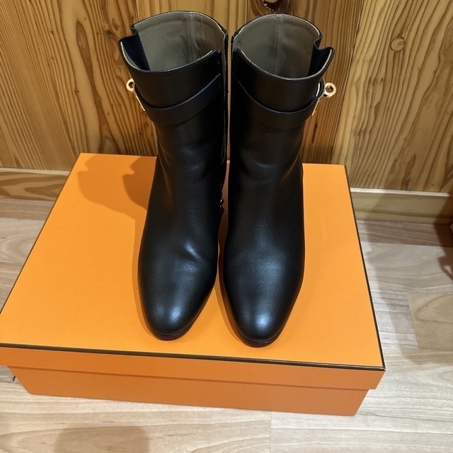 国内在庫】 - Hermes HERMESエルメス 金具ゴールド ショートブーツ
