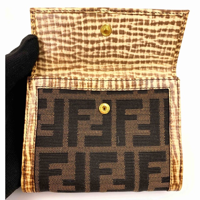 FENDI  ズッカ柄 ズッキーノ ナイロンキャンバス 三つ折り 財布