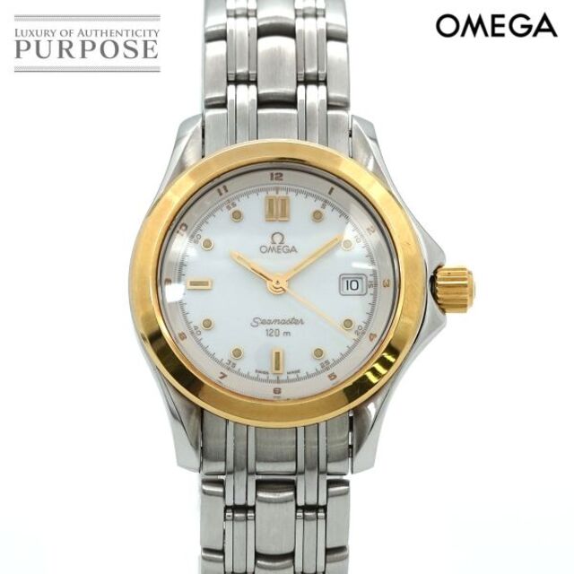 【数々のアワードを受賞】 OMEGA オメガ - OMEGA シーマスター120 90179323 VLP Seamaster クォーツ YG 文字盤 ホワイト デイト 腕時計 メンズ ヴィンテージ コンビ 腕時計(アナログ)