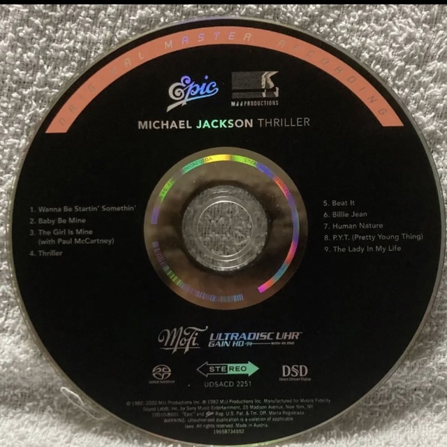 SACD マイケル・ジャクソン スリラー MICHALL JACKSON 高音質 エンタメ/ホビーのCD(R&B/ソウル)の商品写真