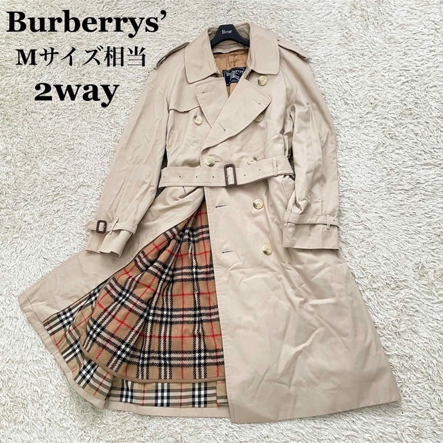 定番 美品 バーバリー プローサム トレンチコート 2way ノバチェック