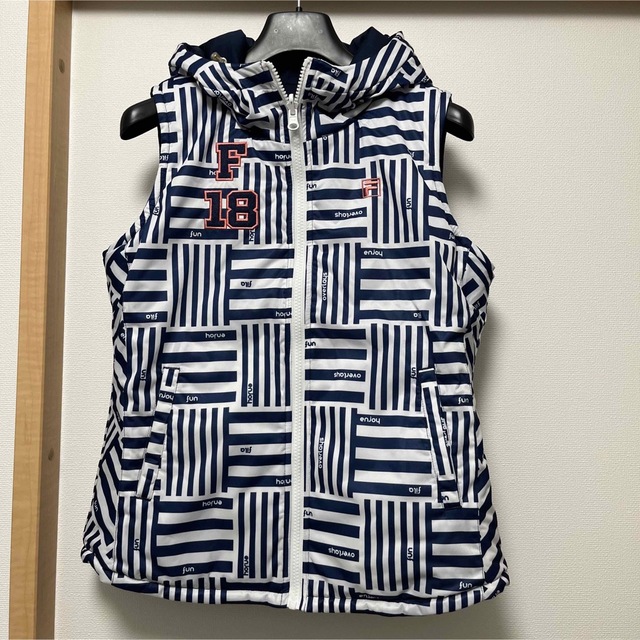 FILA GOLF フィラゴルフ リバーシブル中綿ベスト　ネイビー×白 2