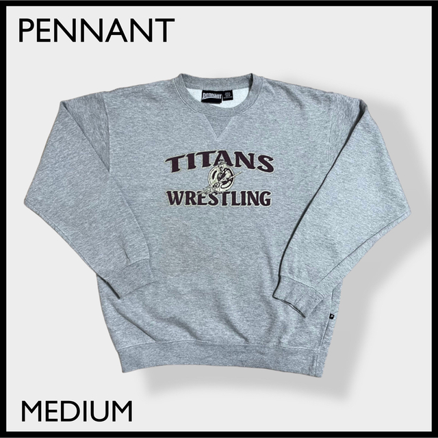 PENNANT】レスリング ロゴ プリント スウェット M トレーナー ヘリーハンセン クルーネック スウェット トレーナー プリント ワンポイント