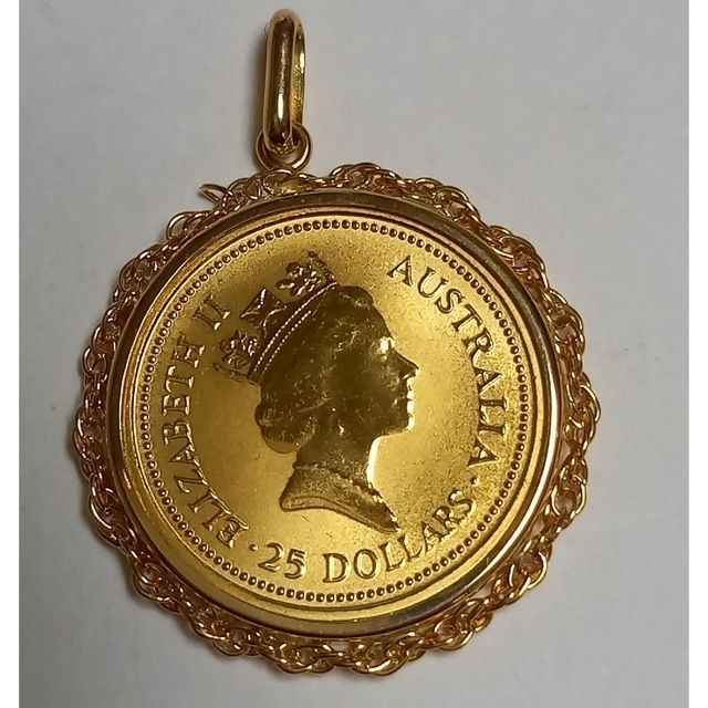 魅力的な オーストラリアナゲット金貨 ペンダントトップ 1987 1/4oz ネックレス 魅力的な オーストラリアナゲット金貨 ペンダントトップ 1987 1/4oz ネックレス