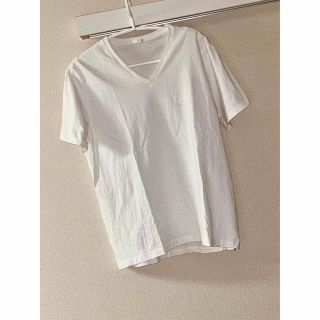 ジーユー(GU)のGU★メンズ★難あり★シンプル半袖VネックTシャツ★白XL(Tシャツ/カットソー(半袖/袖なし))