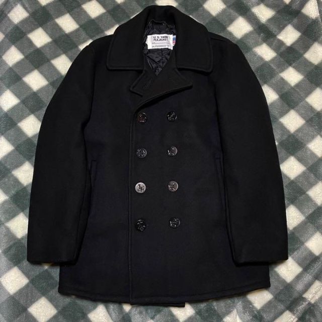 一部予約販売】 最美値下げ Schott - schott 740N ネイビー 40 Pコート
