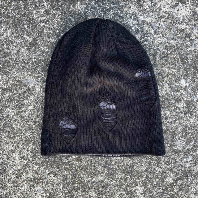 00’s Vintage アーカイブ ニット帽 ドクロ y2k パンク ギャル メンズの帽子(ニット帽/ビーニー)の商品写真