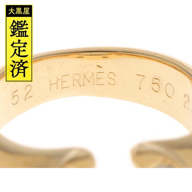 Hermes(エルメス)のエルメス ポルトボヌール リング K18YG ダイヤモンド #52【434】 レディースのアクセサリー(リング(指輪))の商品写真