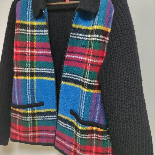 Supreme - Lサイズ supreme Plaid Front Zip Sweaterの通販 by