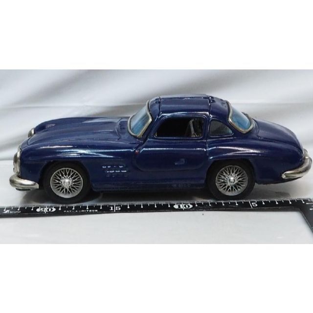 バンダイ メルセデスベンツ300SLリペイント紺リモコン欠tinブリキcar箱無-
