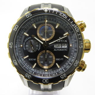 エドックス(EDOX)のEDOX グランドオーシャン クロノグラフ メンズ 腕時計 ラバー ブラック(腕時計(アナログ))