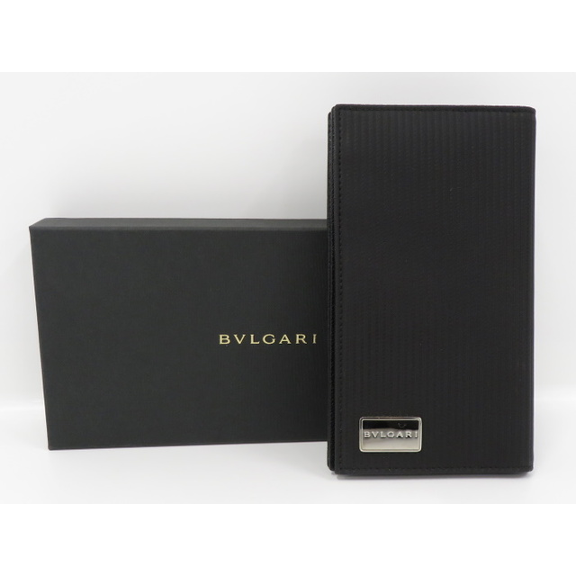 BVLGARI(ブルガリ)のBVLGARI 二つ折り 長財布 レザー PVC ブラック メンズのファッション小物(長財布)の商品写真