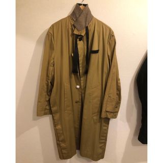 名作 sacai 20ss ステンカラー ボウタイ コート ベージュ 2 M (ステンカラーコート)