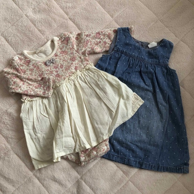 H&M(エイチアンドエム)の2点セット nicorito H＆M 80センチ キッズ/ベビー/マタニティのベビー服(~85cm)(ロンパース)の商品写真