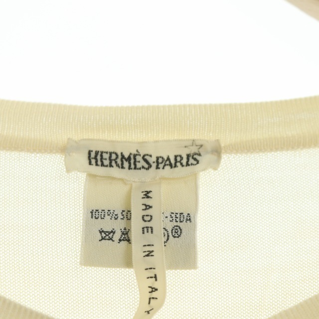 Hermes(エルメス)のエルメス マルジェラ期 シルクニットカーディガン 薄手 長袖 アイボリー レディースのトップス(カーディガン)の商品写真