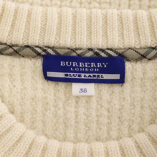 BURBERRY BLUE LABEL(バーバリーブルーレーベル)のバーバリーブルーレーベル ニット セーター 長袖 クルーネック 38 アイボリー レディースのトップス(ニット/セーター)の商品写真