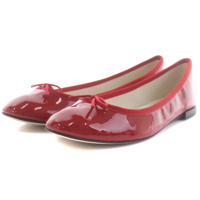 repetto(レペット)のレペット バレエシューズ エナメル パンプス フラット 39 24.7cm 赤 レディースの靴/シューズ(バレエシューズ)の商品写真