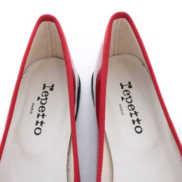 repetto(レペット)のレペット バレエシューズ エナメル パンプス フラット 39 24.7cm 赤 レディースの靴/シューズ(バレエシューズ)の商品写真