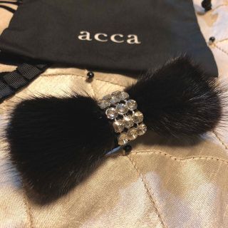 アッカ(acca)のアッカacca 高級ミンク♡バブルビジュー♡エレガントおリボンバレッタ♡限定品(バレッタ/ヘアクリップ)